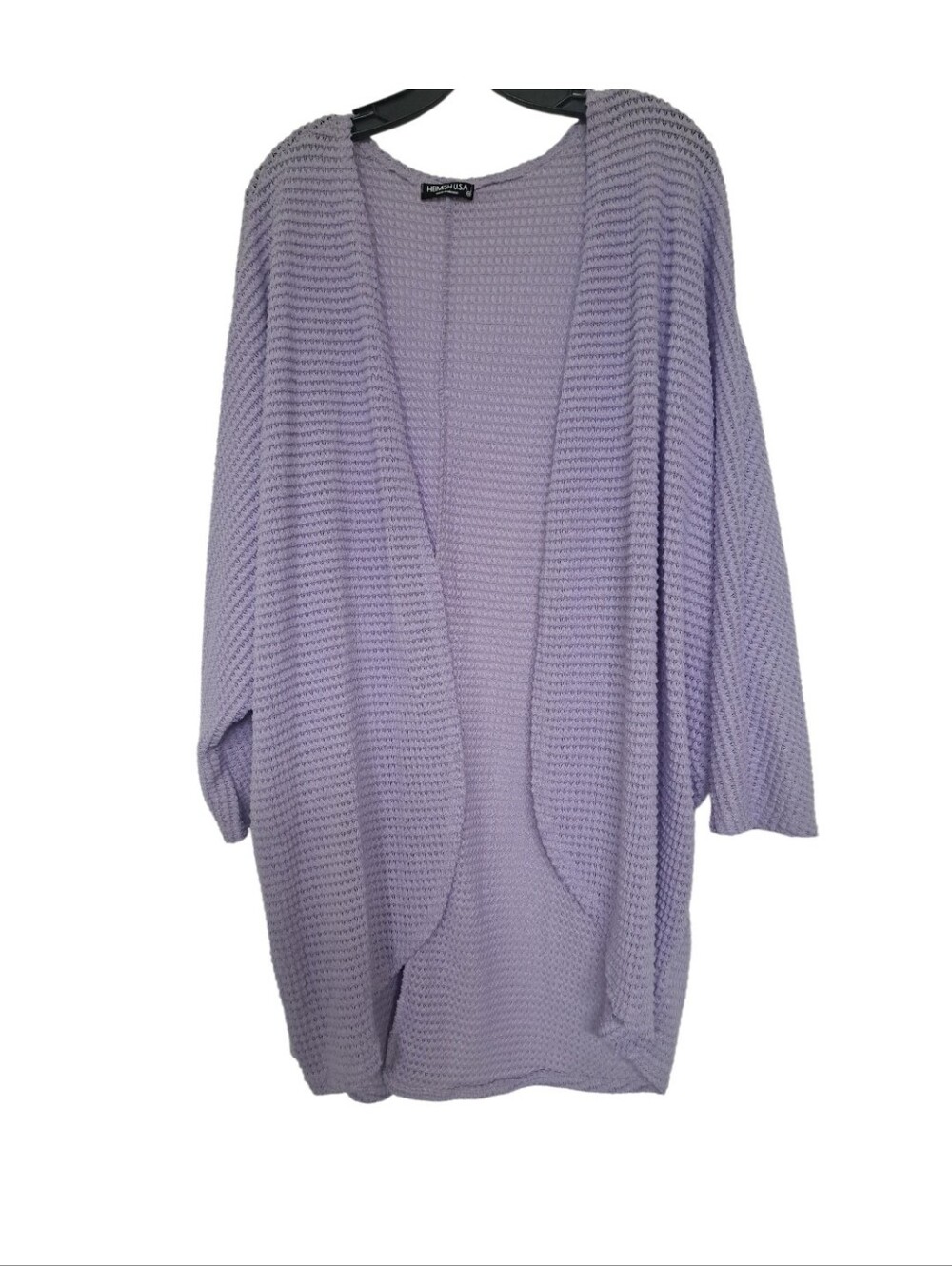 Heimish USA lavender waffle-knit open-front cardigan